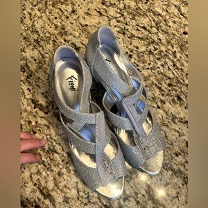 Fioni night heel silver. Used. Normal wear. Size 11